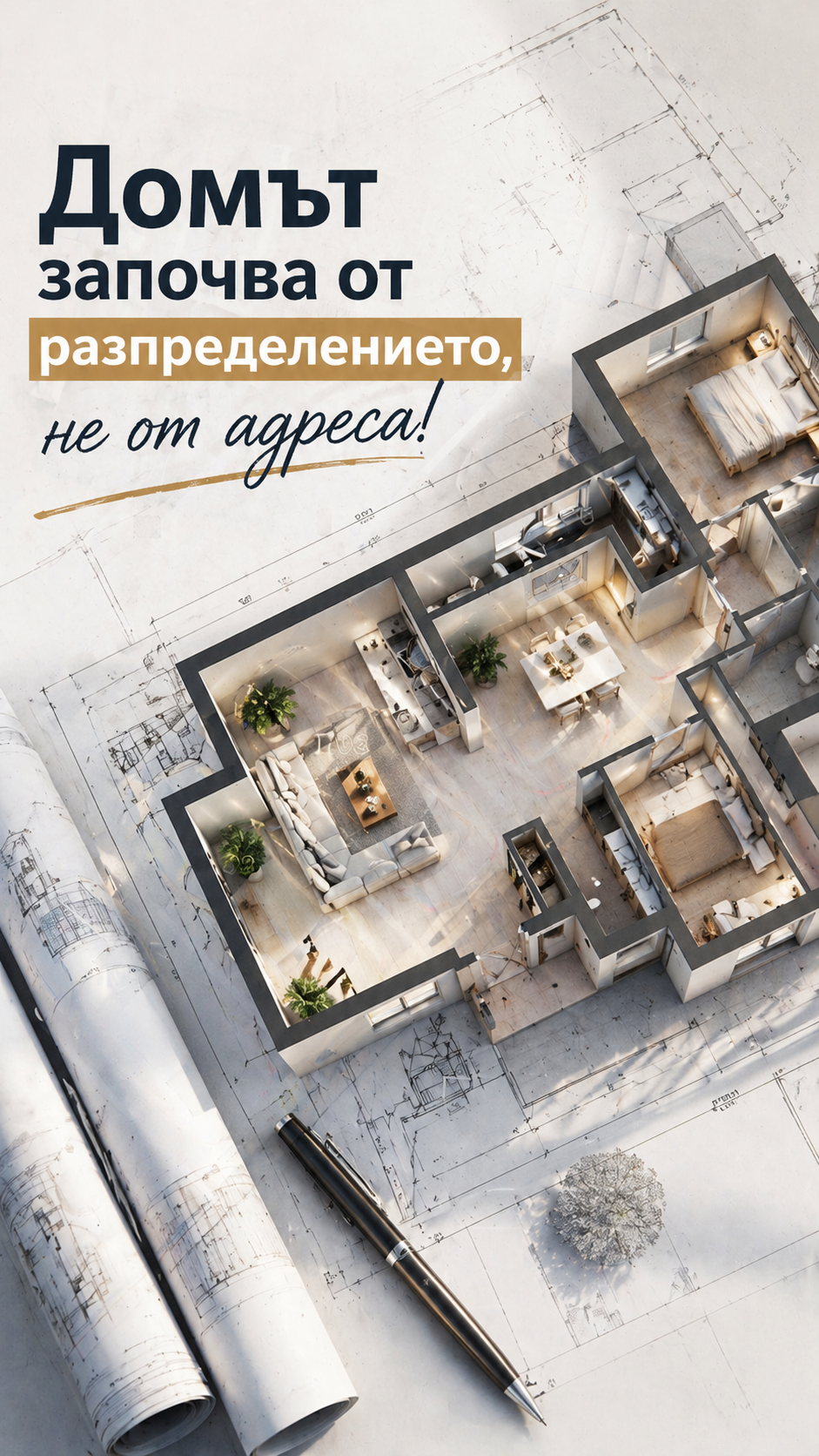 Домът започва от разпределението, не от адреса!